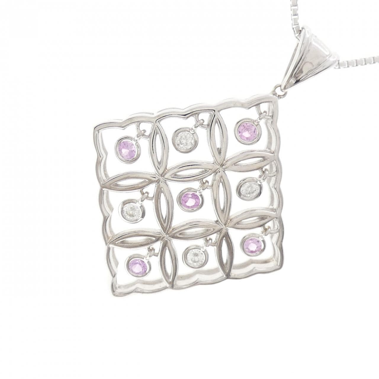 K18WG Sapphire Necklace 0.28CT