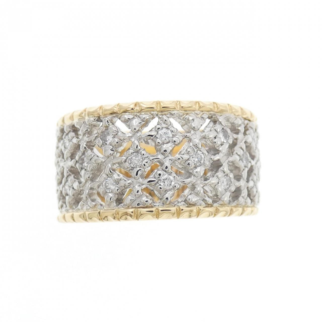 K18YG/PT ダイヤモンド リング 0.22CT