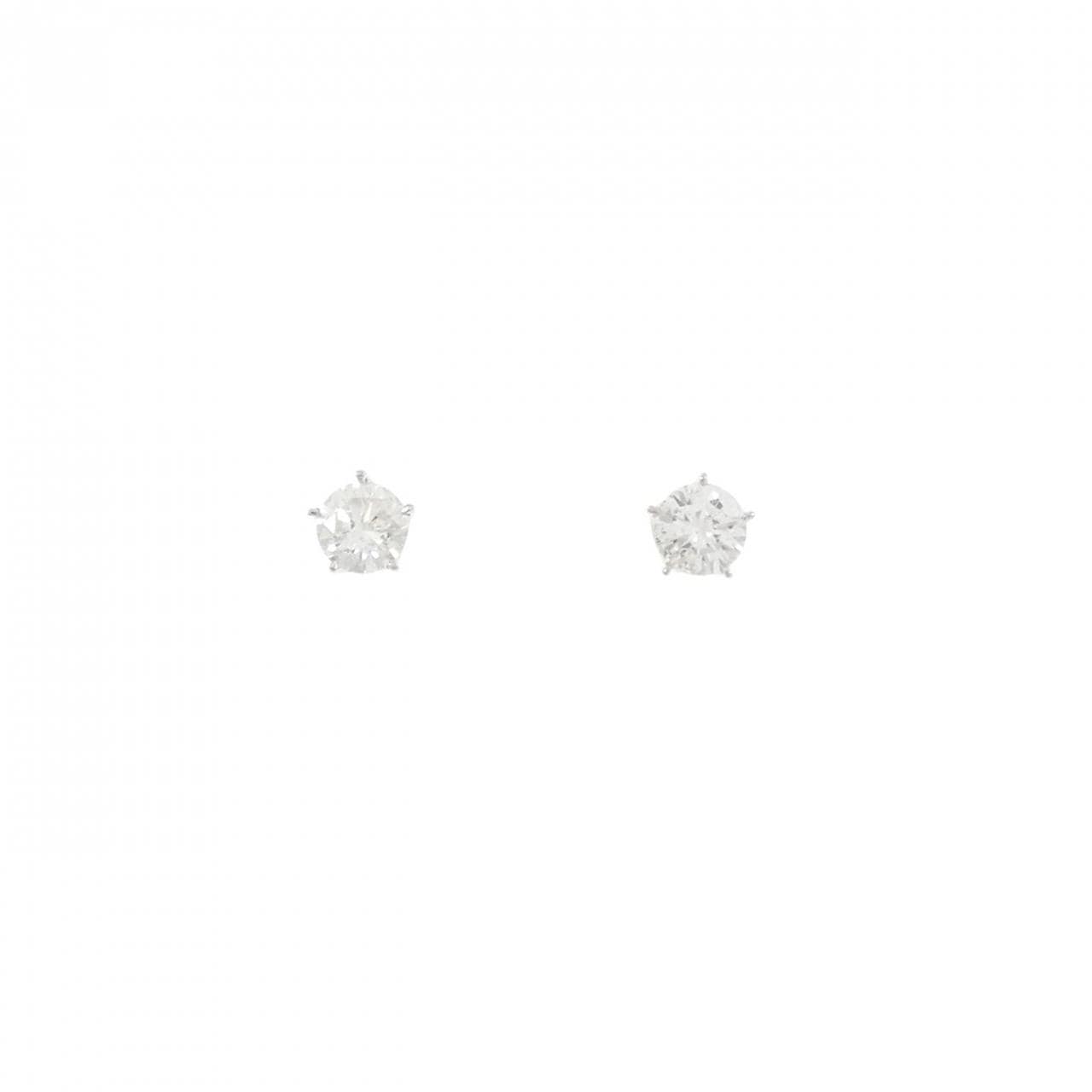 PT900 ソリティア ダイヤモンド ピアス 0.50CT