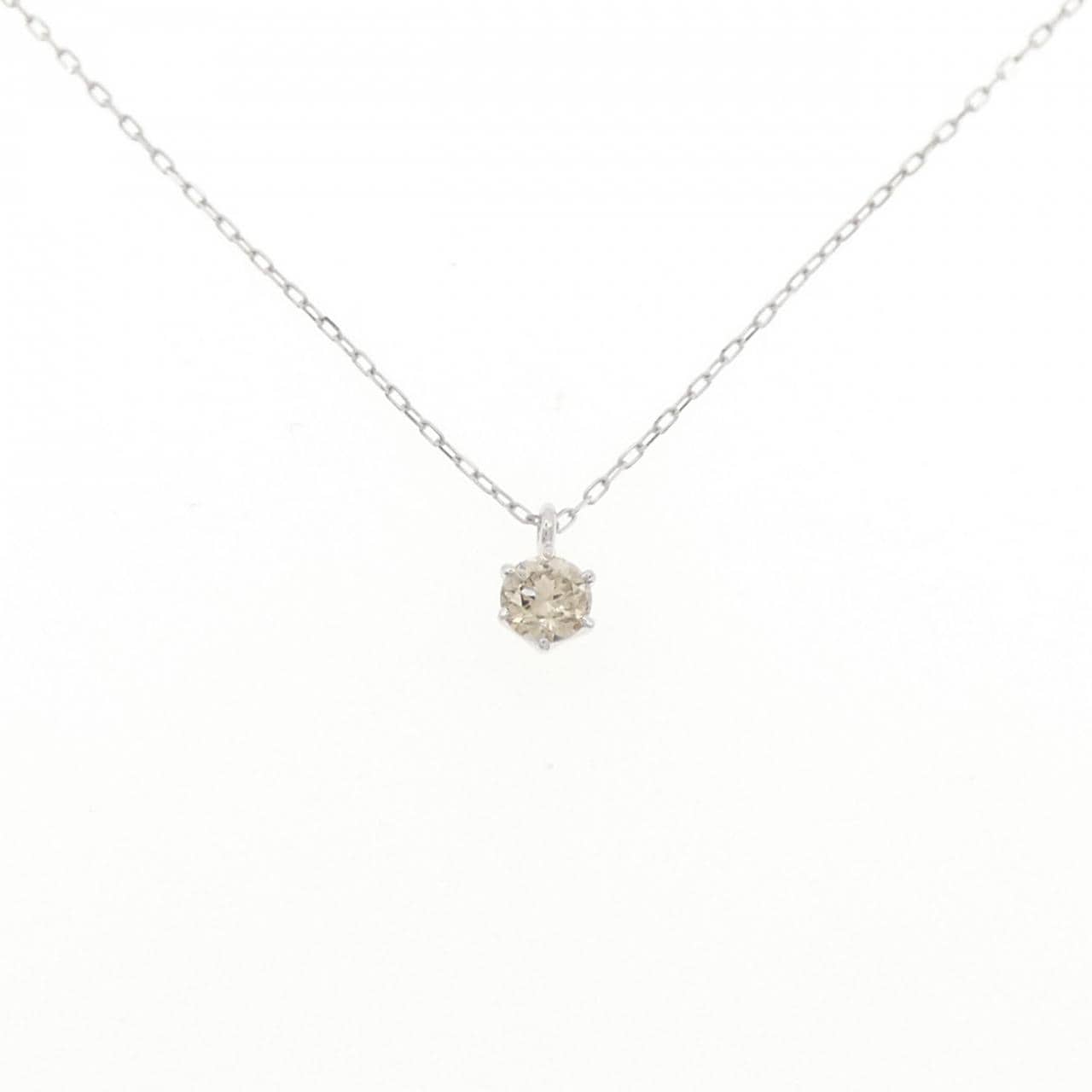 K18WG ソリティア ダイヤモンド ネックレス 0.20CT