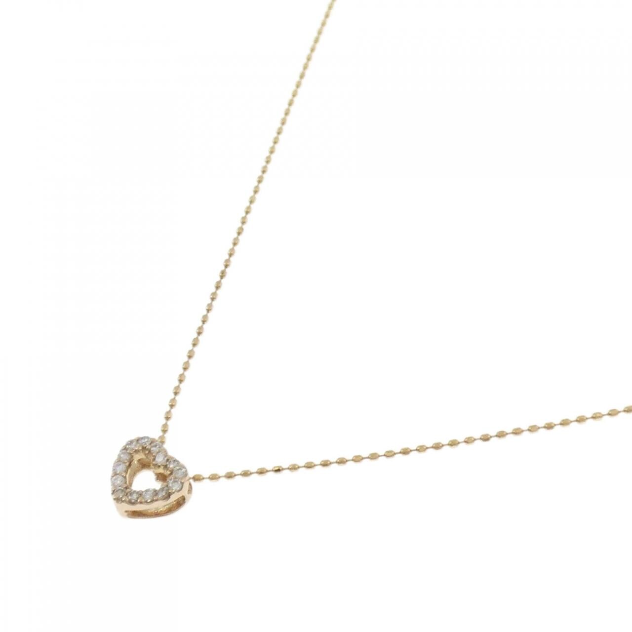 K18PG ハート ダイヤモンド ネックレス 0.09CT