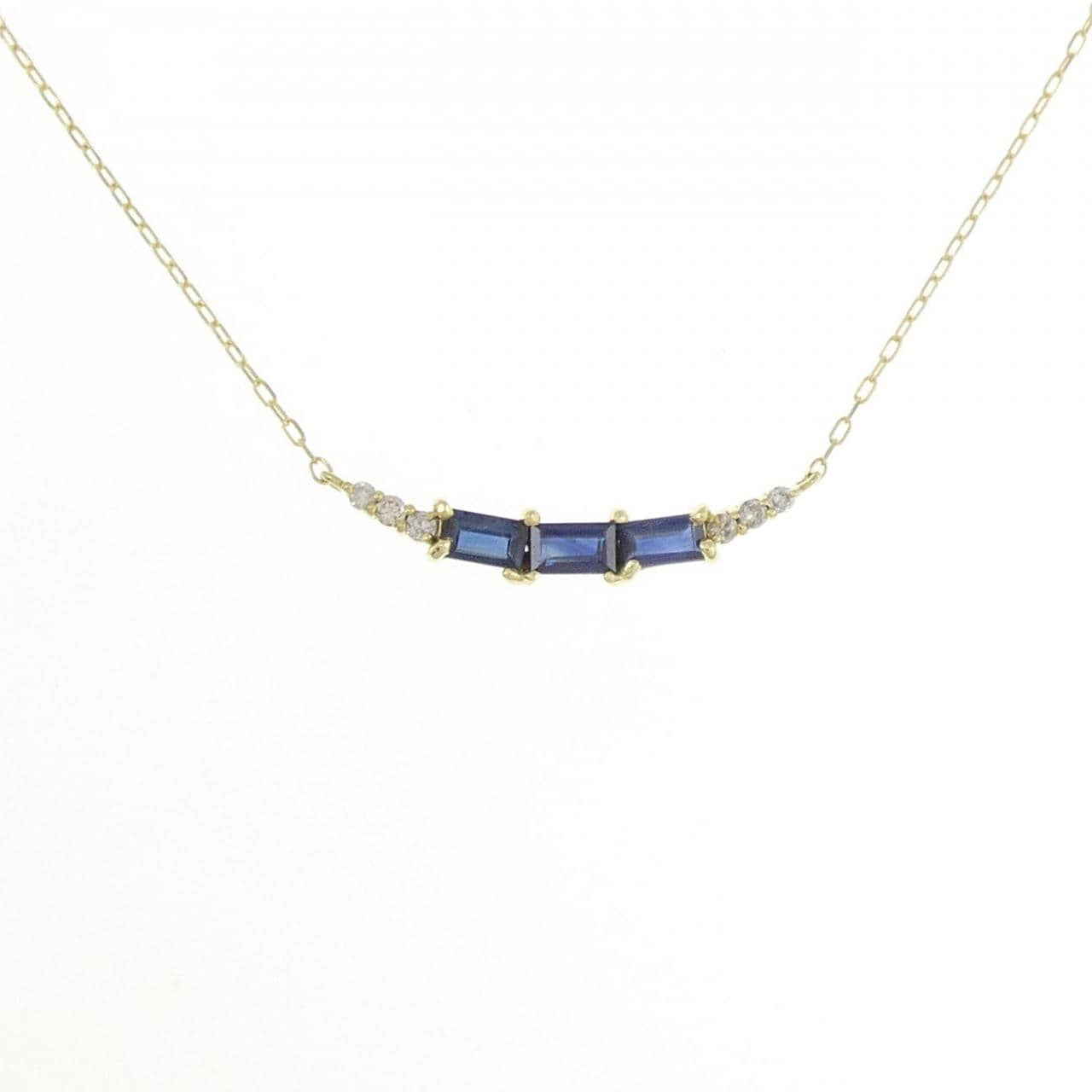 [BRAND NEW] K18YG Sapphire Necklace 0.33CT