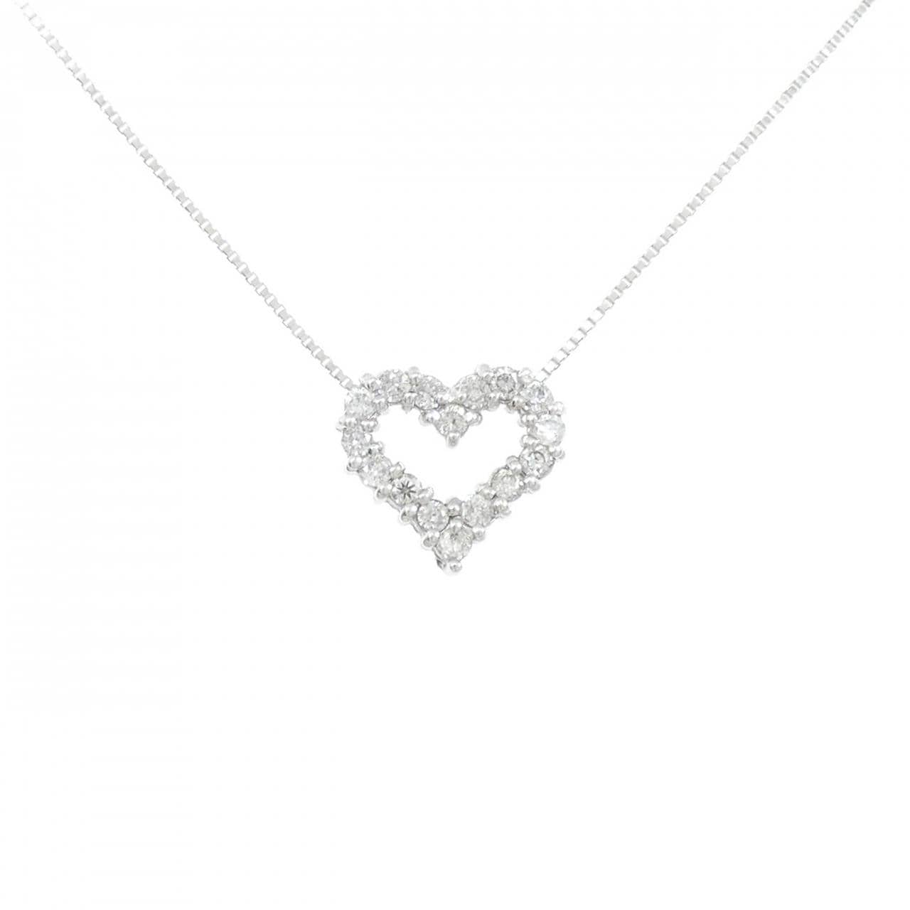 K18WG ハート ダイヤモンド ネックレス 0.50CT