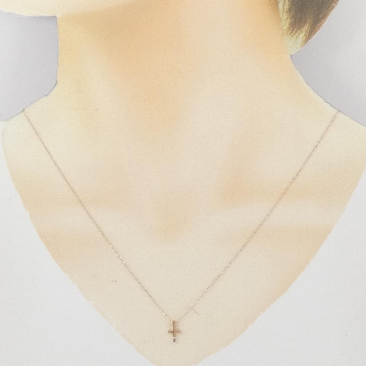 K10PG クロス ダイヤモンド ネックレス