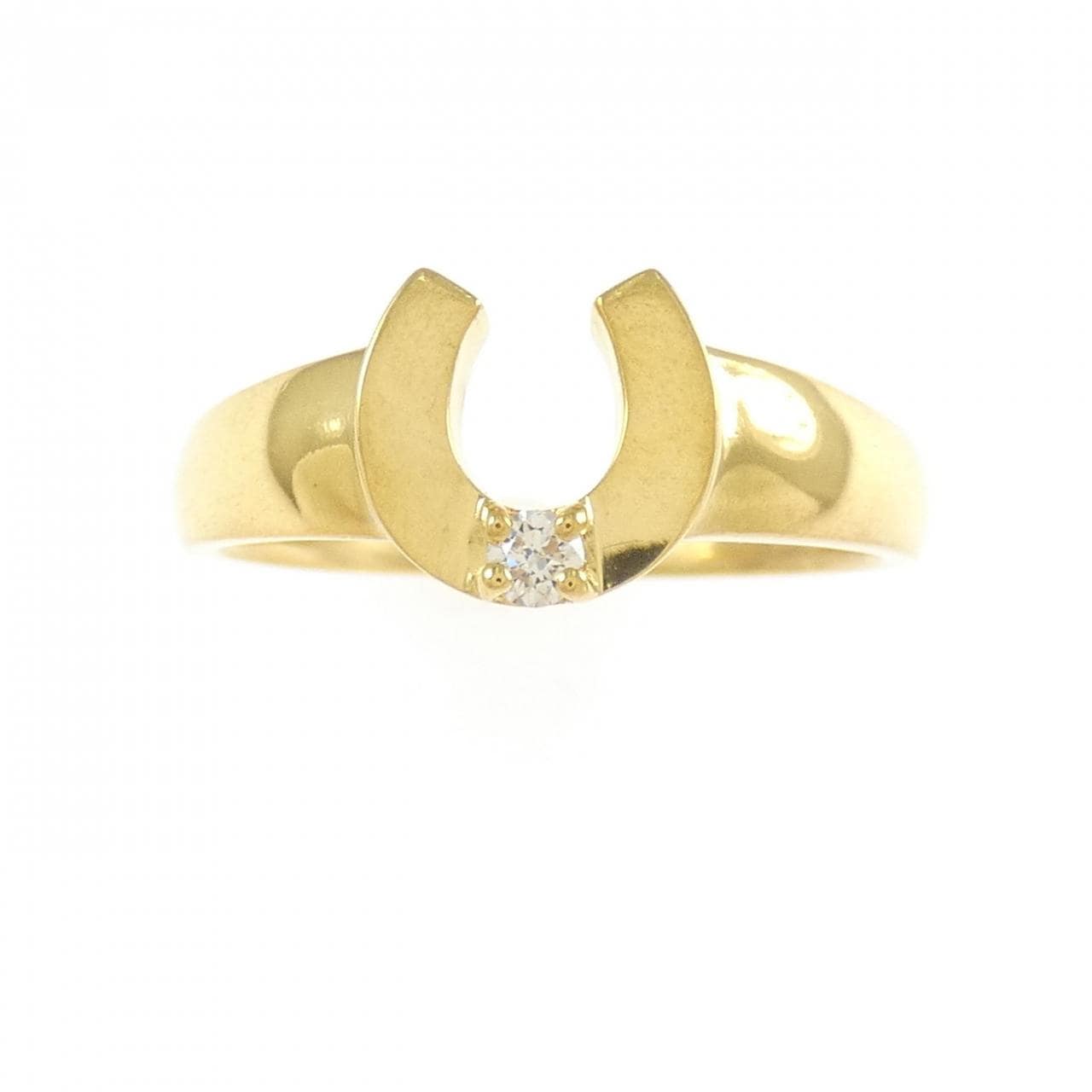 K24YG ホースシュー ダイヤモンド リング 0.05CT