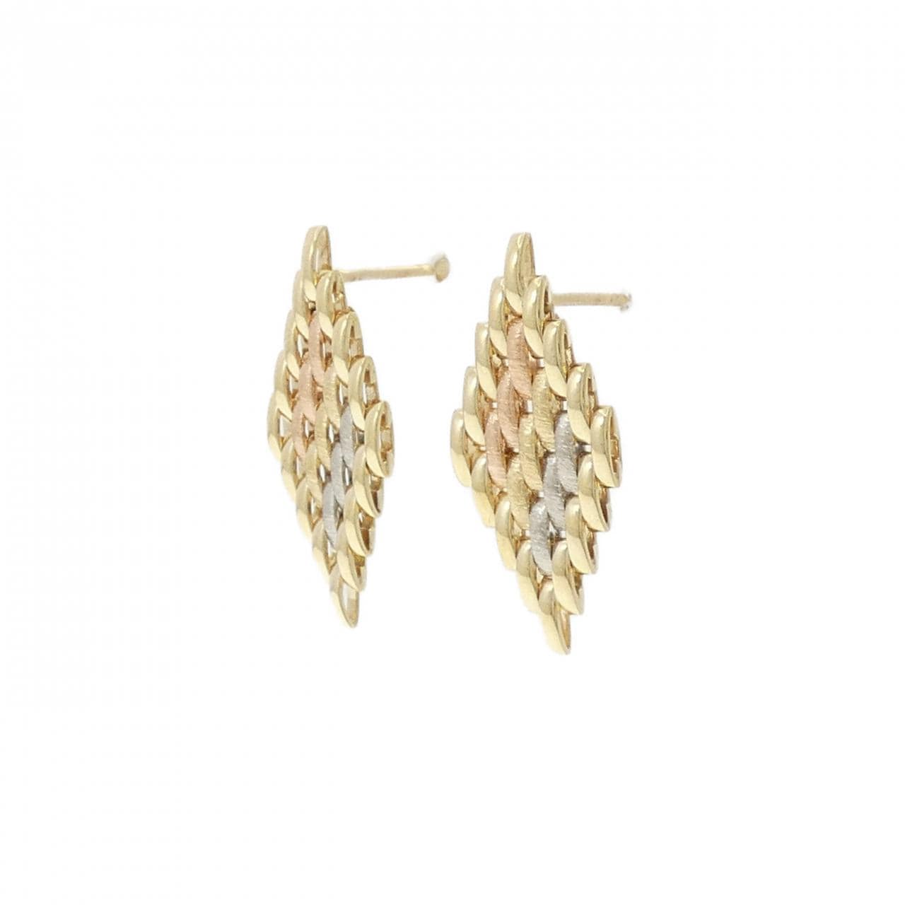 750 three color earrings