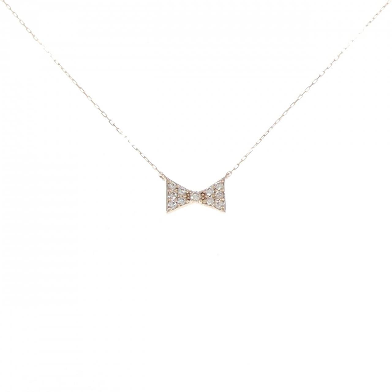 [BRAND NEW] K18PG Diamond necklace 0.10CT