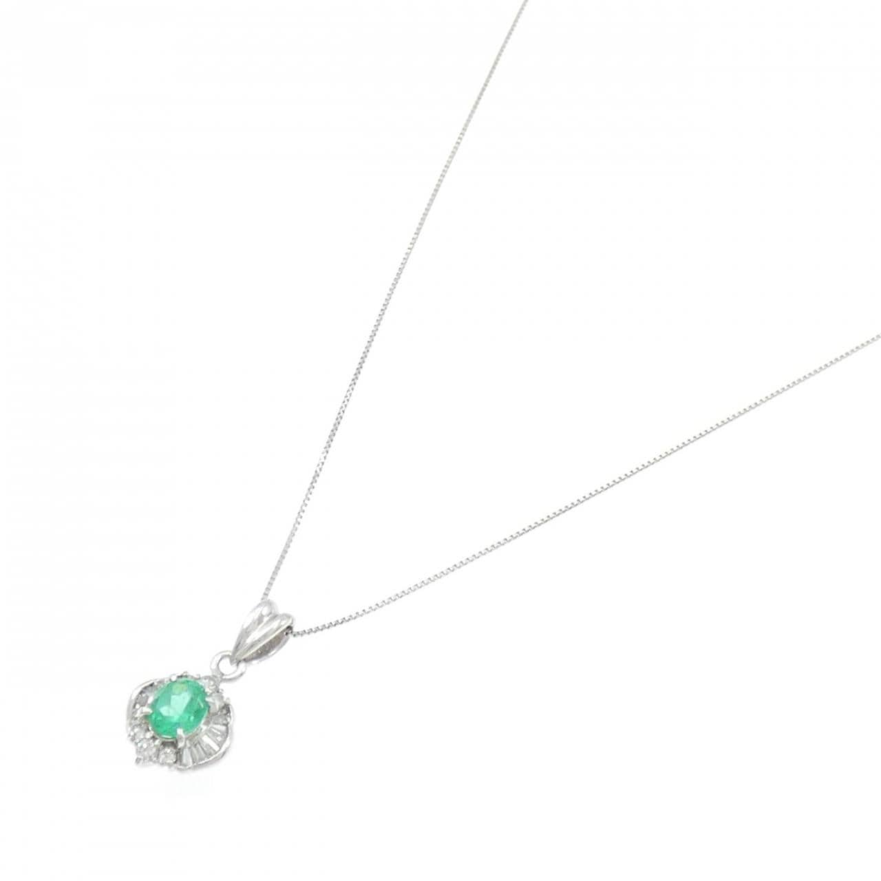 PT900/PT850 エメラルド ネックレス 0.54CT