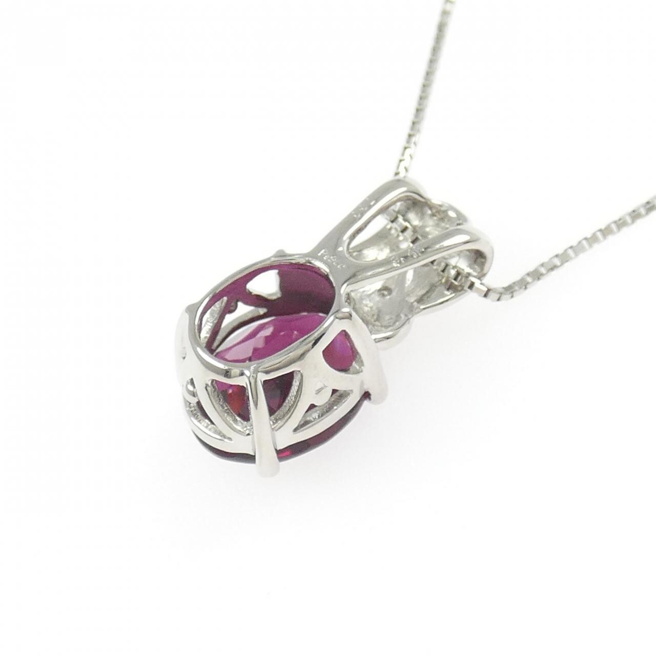 PT900/PT850 ガーネット ネックレス 3.48CT