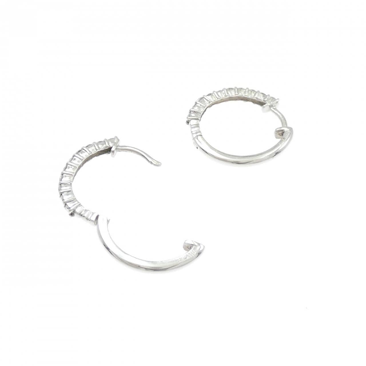 PT900 フープ ダイヤモンド ピアス 0.40CT