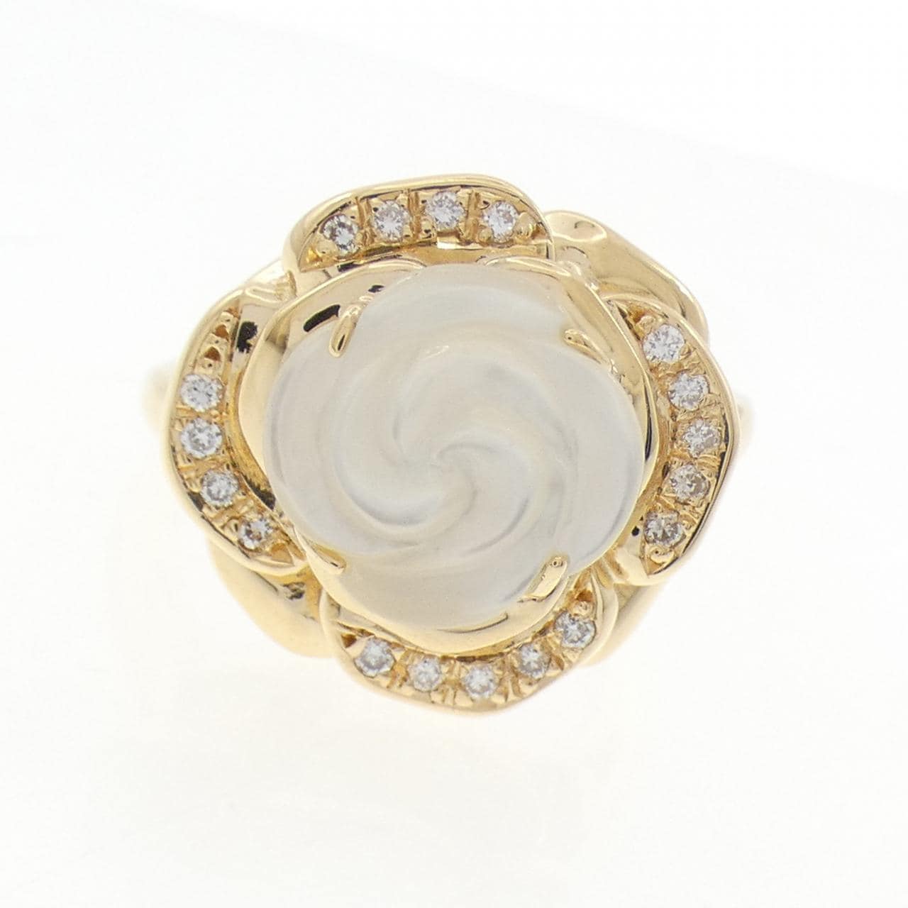 K18YG ローズ マザーオブパール リング