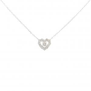 K18WG ハート ダイヤモンド ネックレス 0.38CT