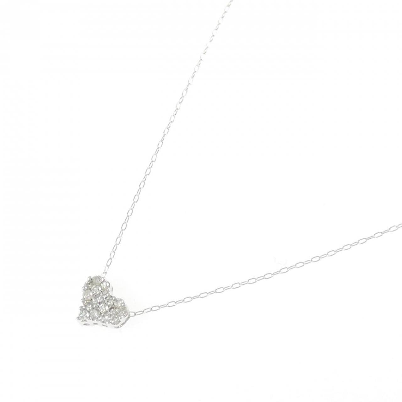 K18WG ハート ダイヤモンド ネックレス 0.21CT