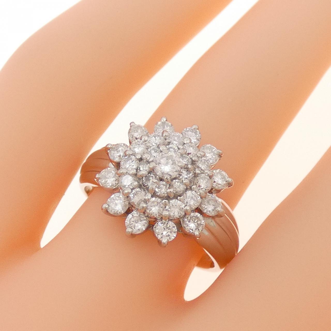 PT900 フラワー ダイヤモンド リング 1.00CT