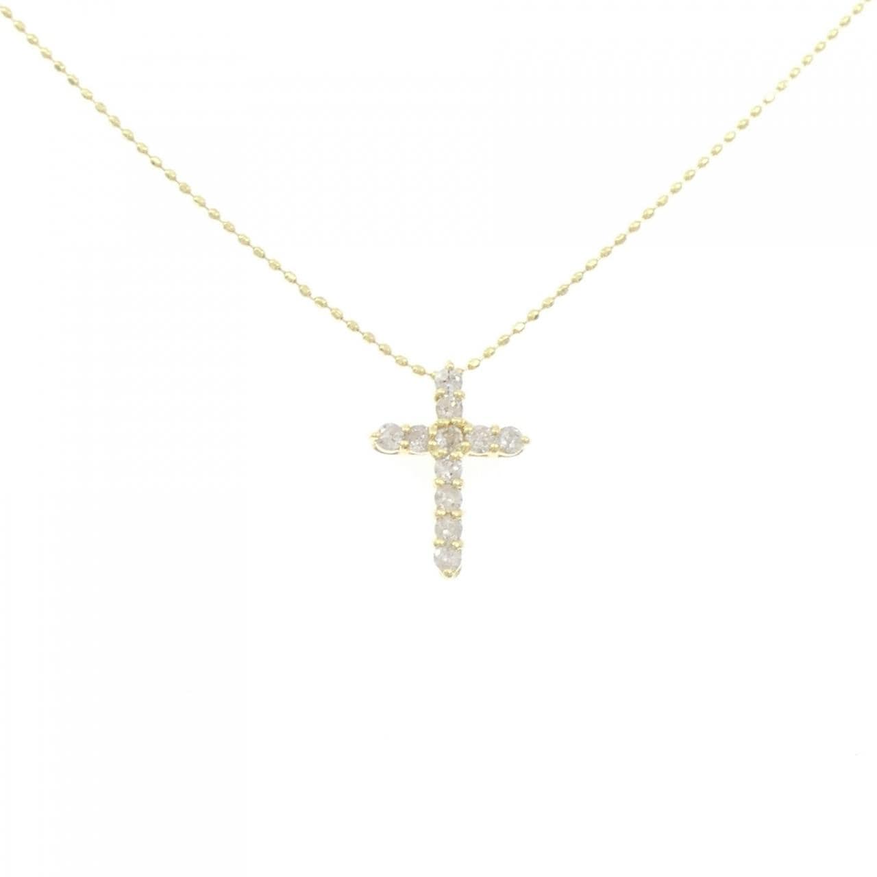 K18YG クロス ダイヤモンド ネックレス 0.30CT