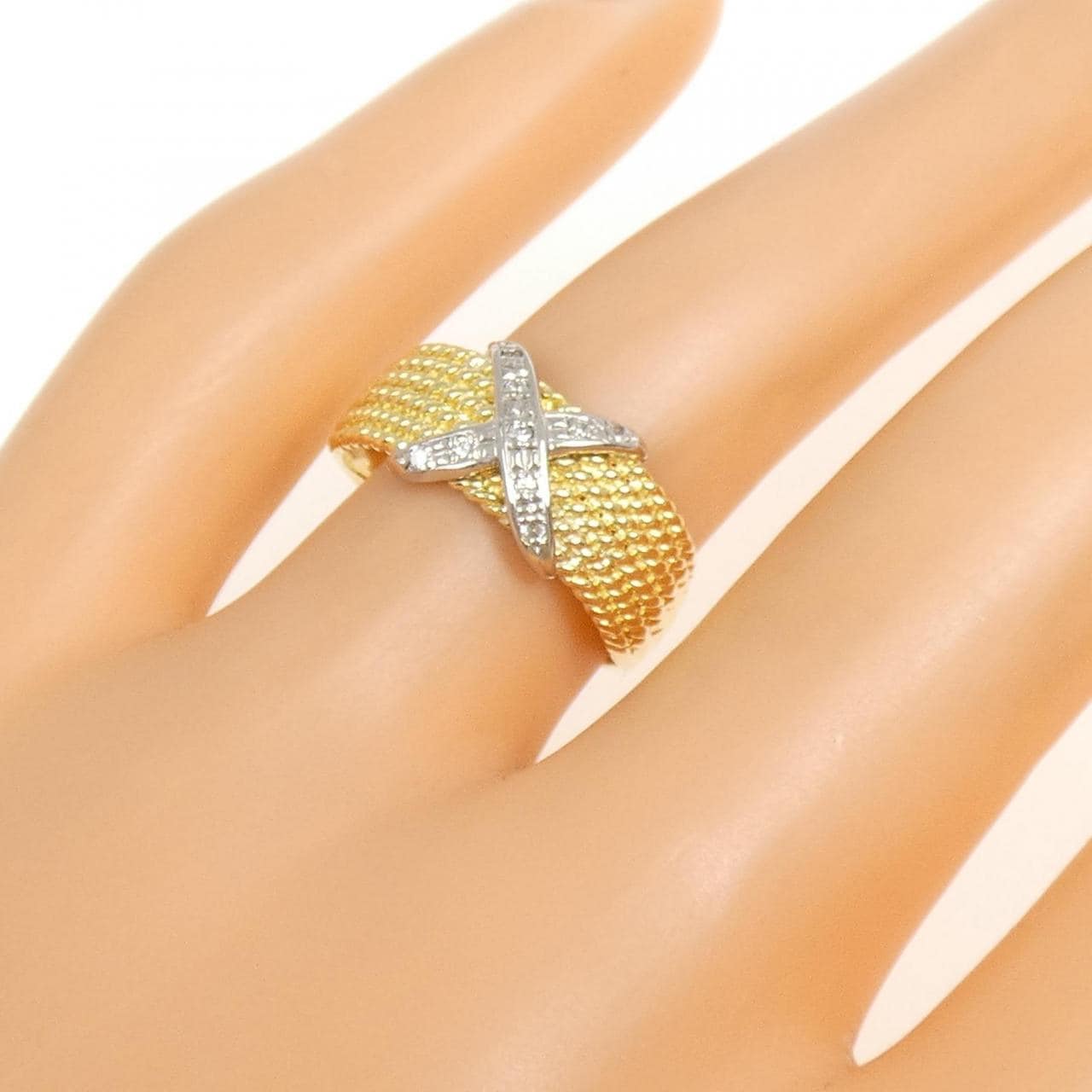 K18YG/PT900 ダイヤモンド リング 0.05CT