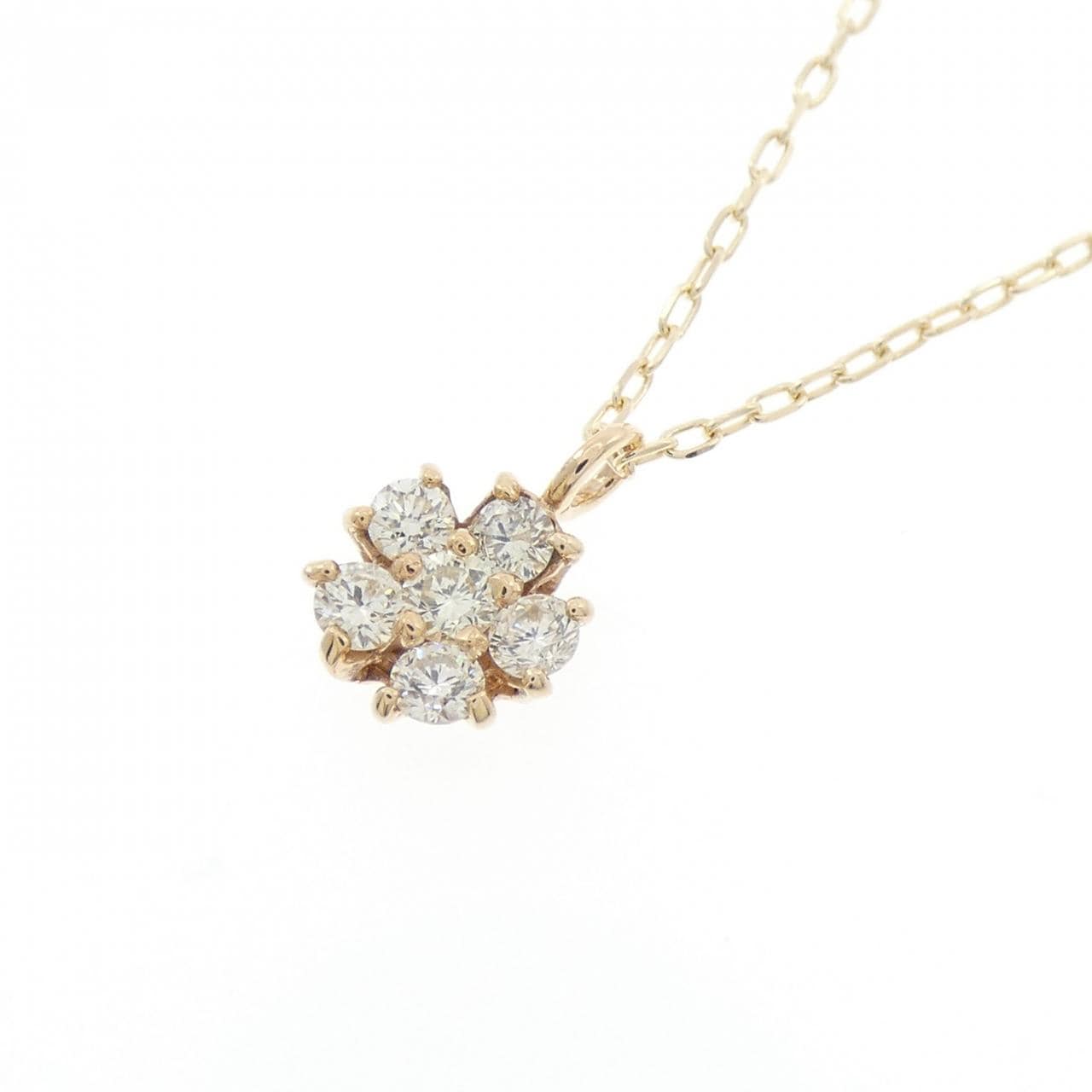 K10YG 花朵钻石项链 0.25CT