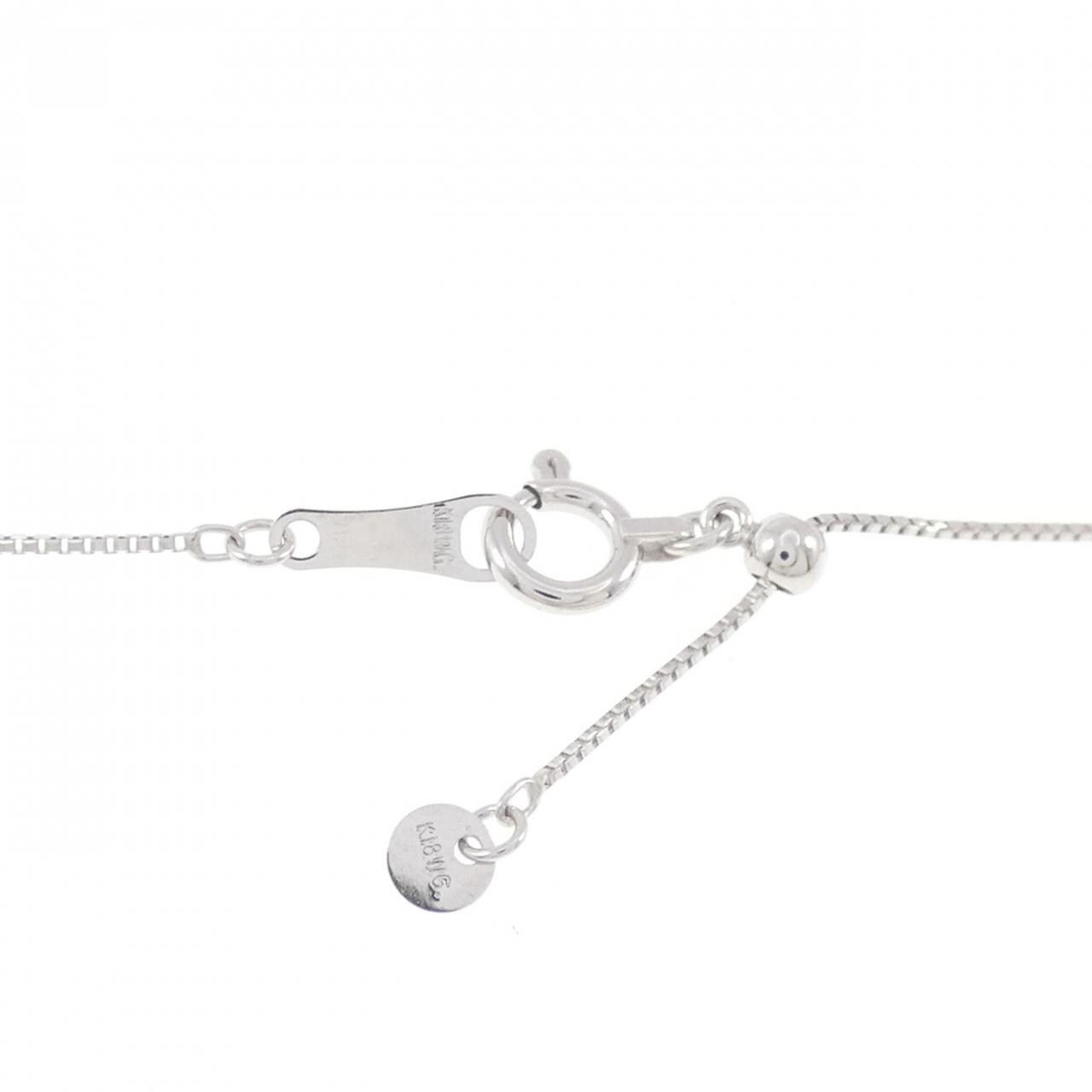 K18WG フラワー ダイヤモンド ネックレス 1.32CT