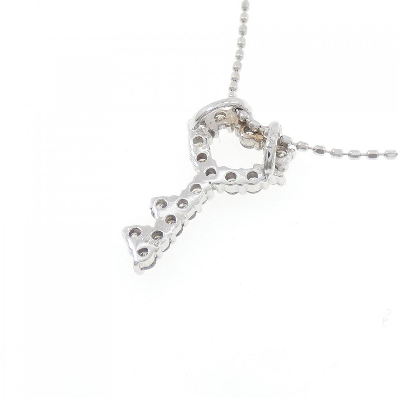 K18WG钥匙形钻石项链，0.31克拉