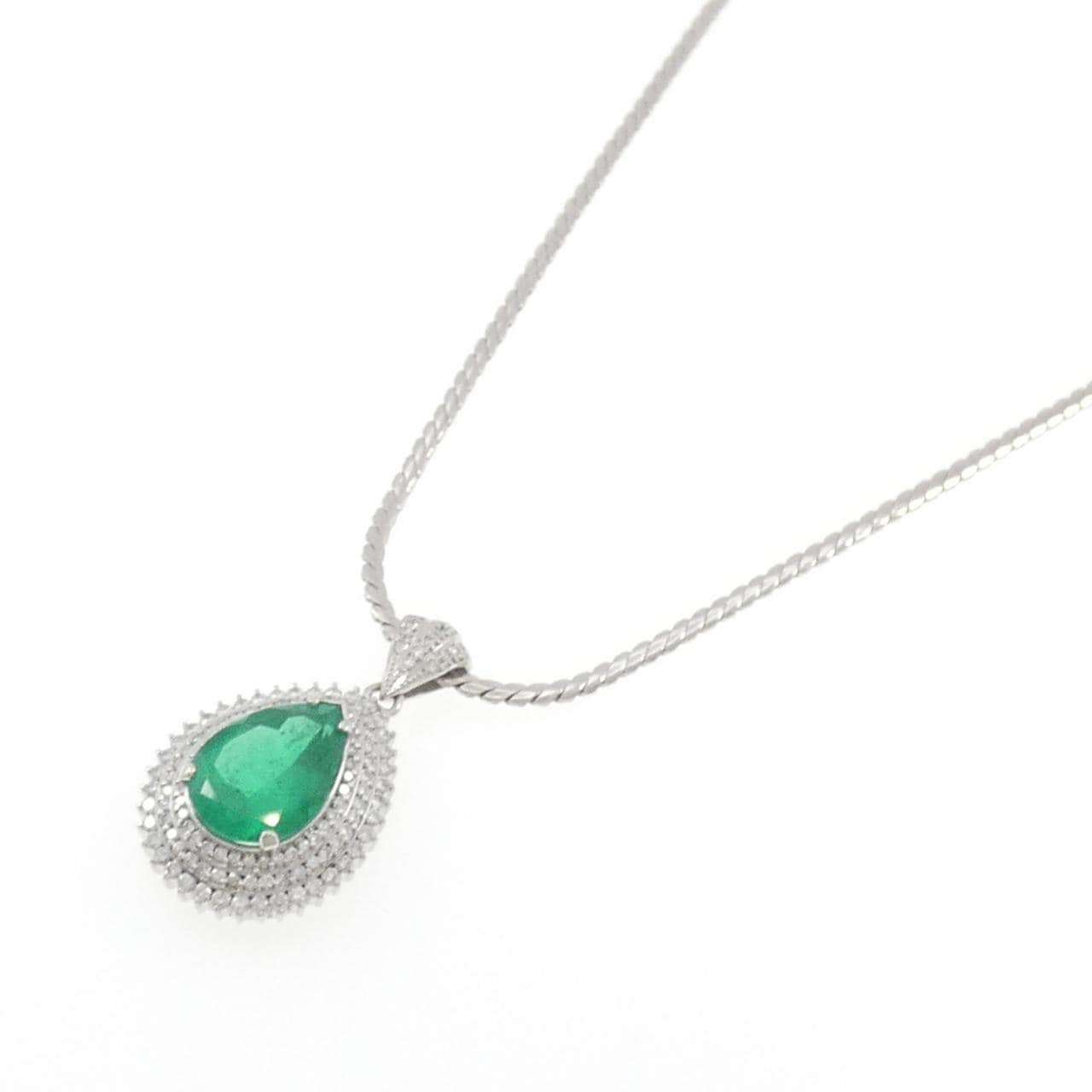 PT900/PT850 エメラルド ネックレス 7.11CT コロンビア産