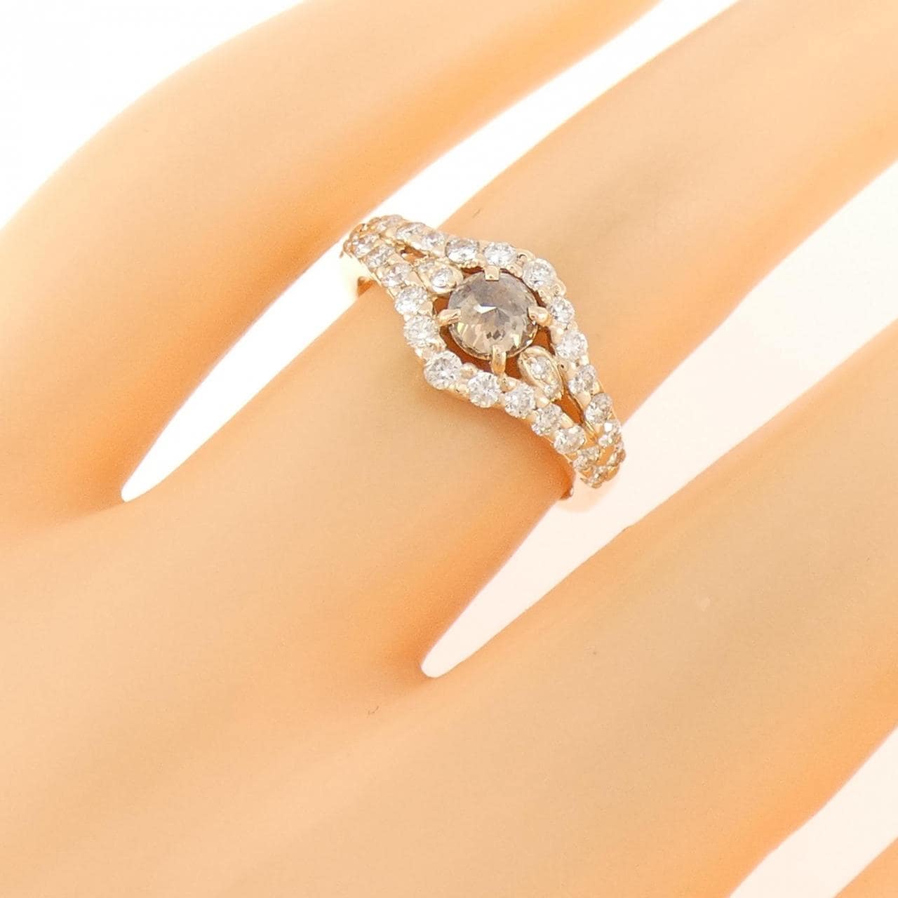K18PG ダイヤモンド リング 0.34CT