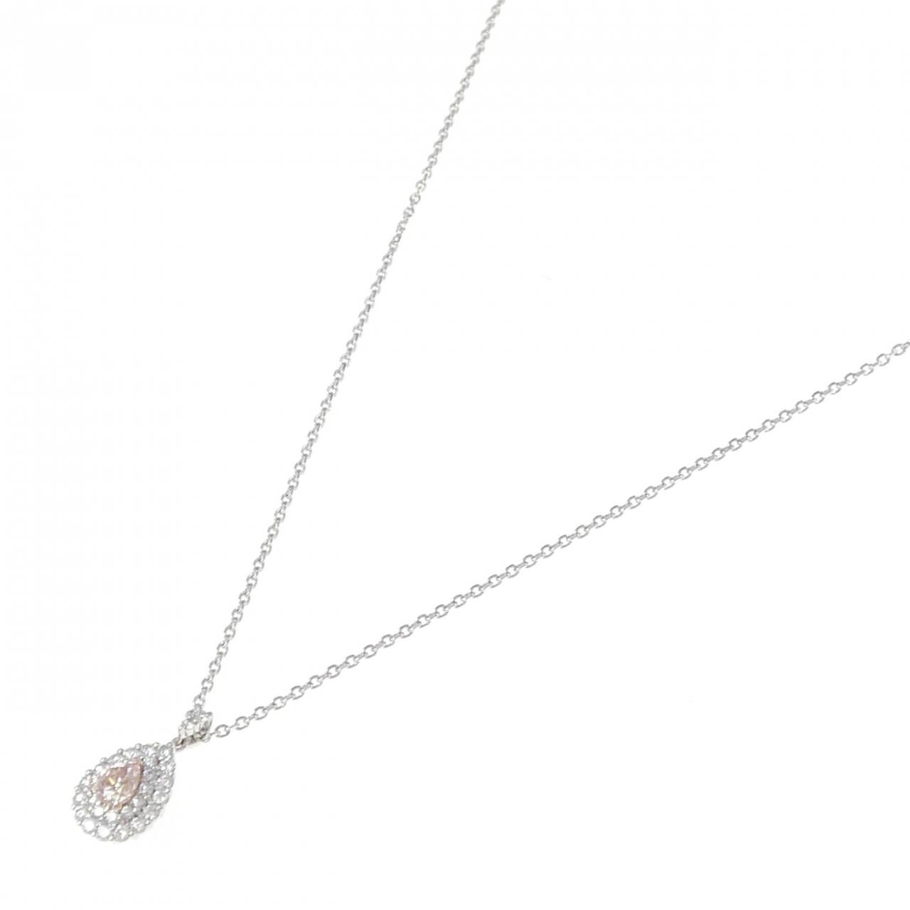 PT900/K18PG/PT850 ダイヤモンド ネックレス 0.321CT FOP SI2 ペアシェイプ