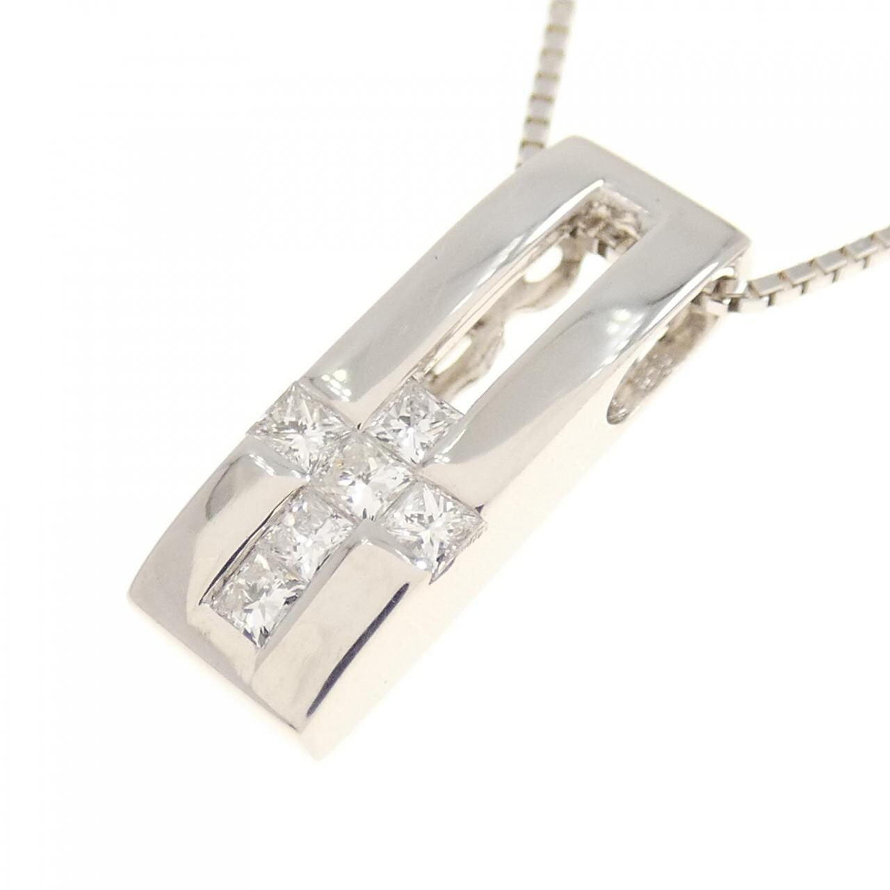 コメ兵｜K18WG クロス ダイヤモンド ネックレス 0.15CT｜ジュエリー