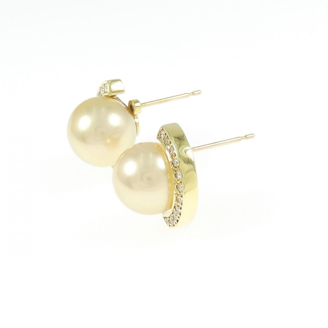 K18YG 白蝶パール ピアス 10.2mm