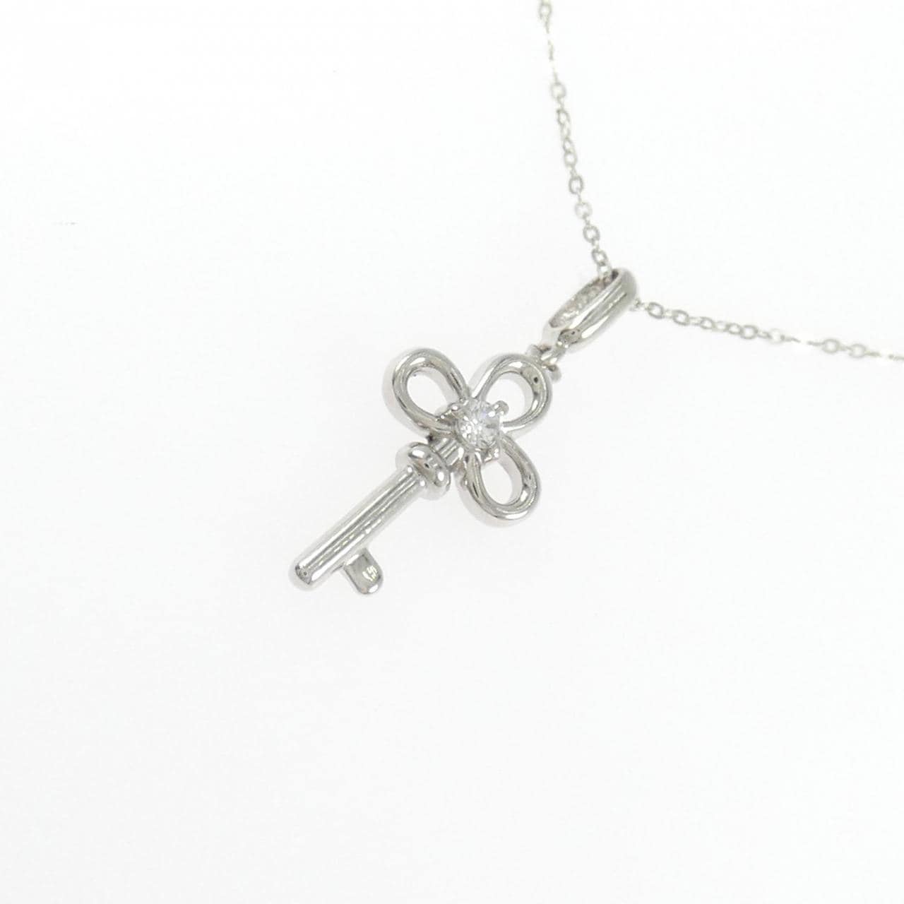 PT900/PT850 キー ダイヤモンド ネックレス 0.04CT