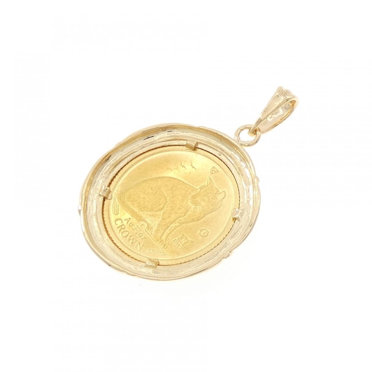 K18YG(枠) コイン ペンダント