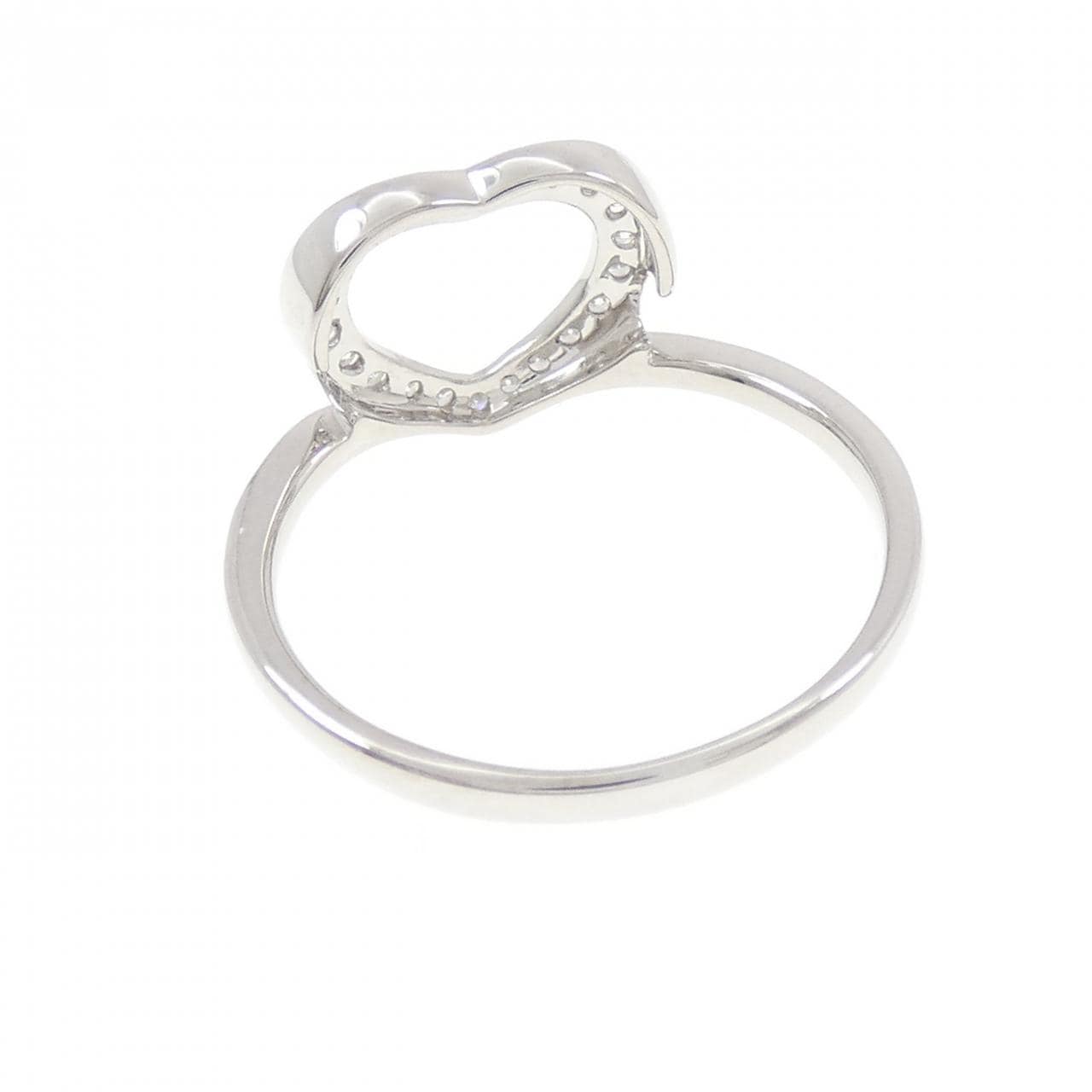 750WG ハート ダイヤモンド リング 0.18CT