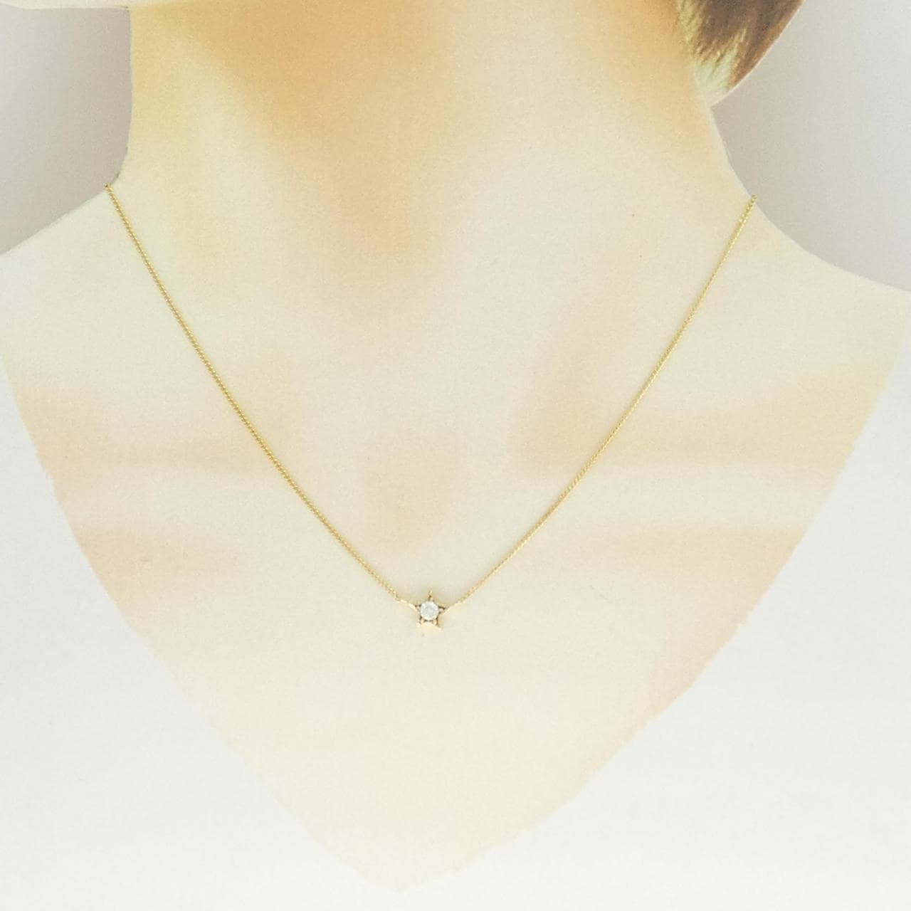 K18YG スター ダイヤモンド ネックレス 0.12CT