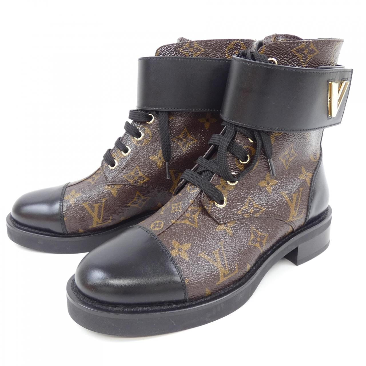 ルイヴィトン LOUIS VUITTON パテントモノグラム キャンバス ワンダーランドライン ブーツ
