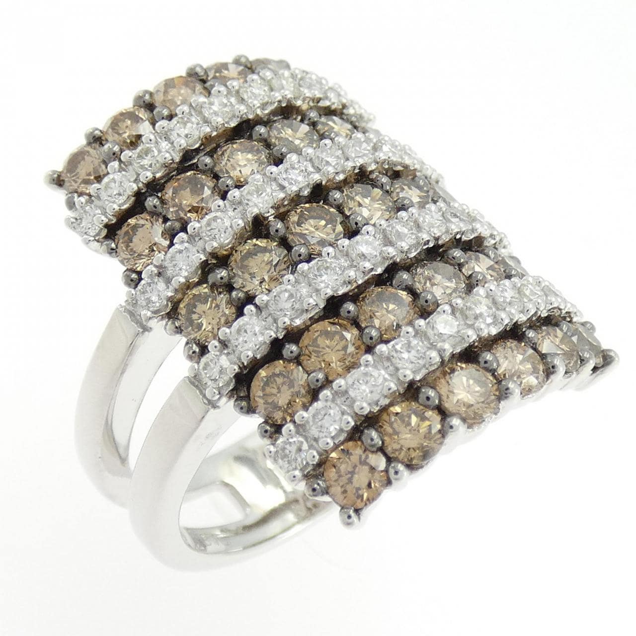K18WG/K18BG ダイヤモンド リング 2.80CT