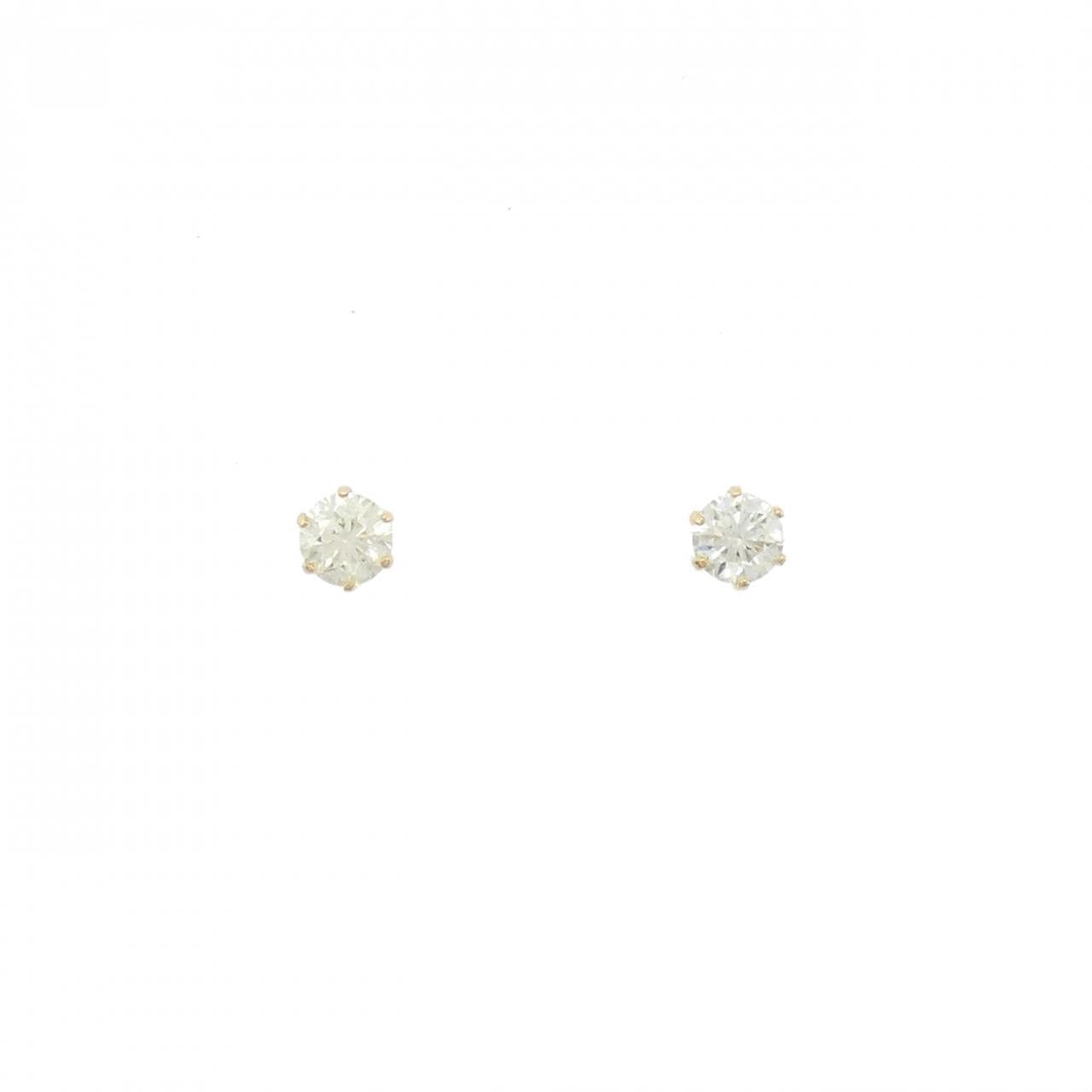 K18YG ソリティア ダイヤモンド ピアス 0.30CT
