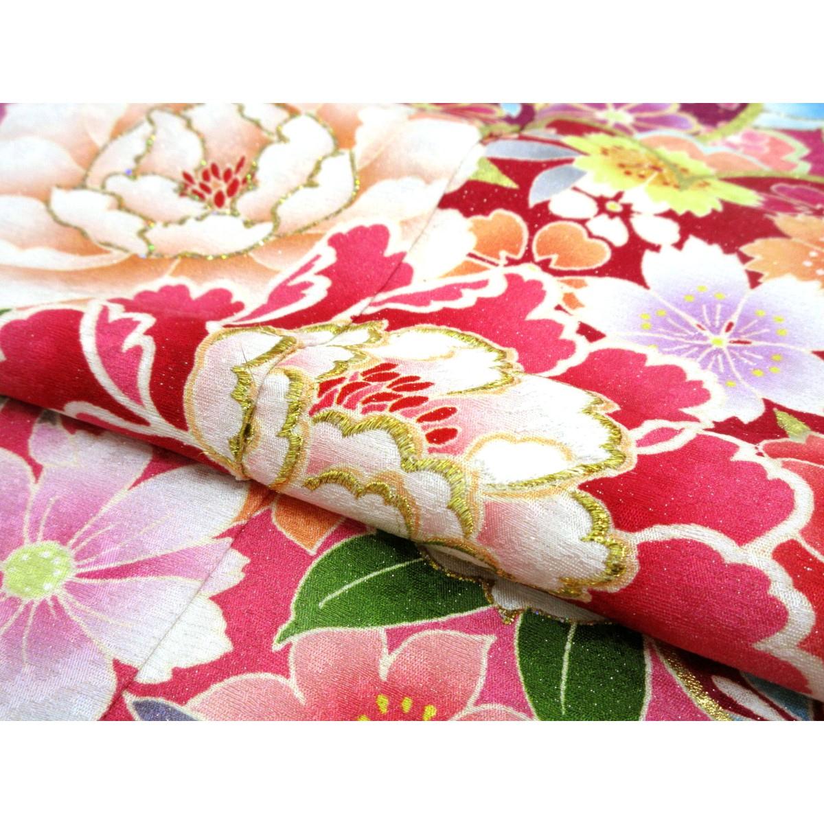 振袖　友禅金彩加工　刺繍入りボカシ染