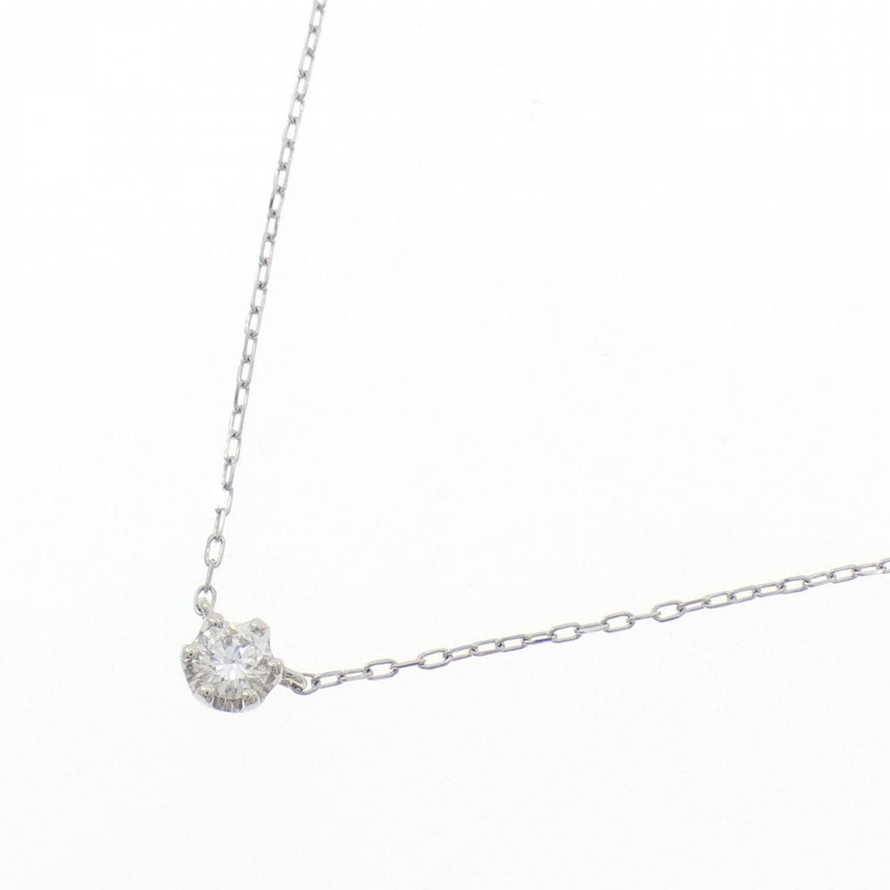 PT950/PT850 ソリティア ダイヤモンド ネックレス 0.105CT