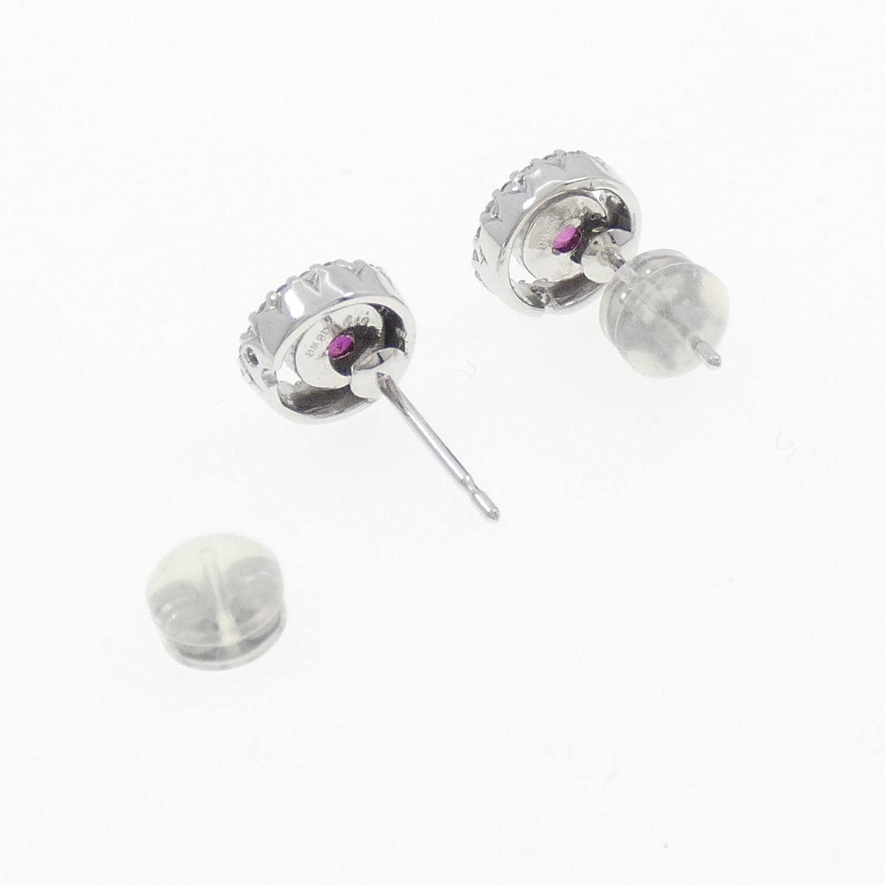 K18WG/K14WG ルビー ピアス 0.20CT