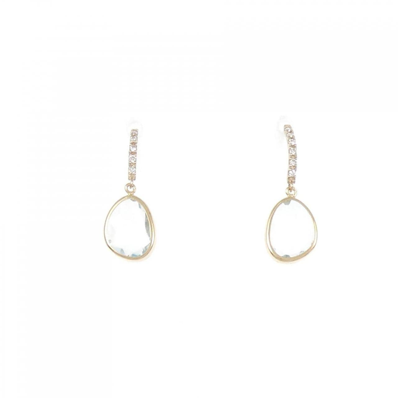 [BRAND NEW] K10YG blue Topaz earrings