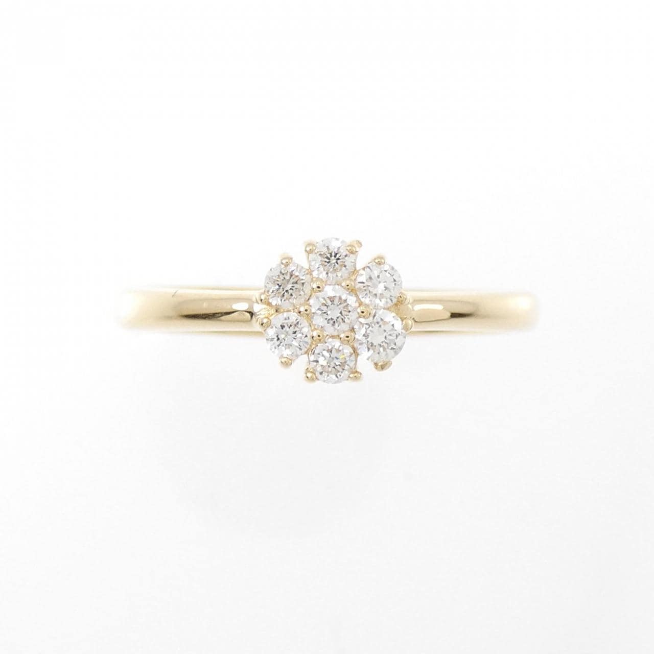 [Remake] K18YG Flower Diamond Ring 0.15CT