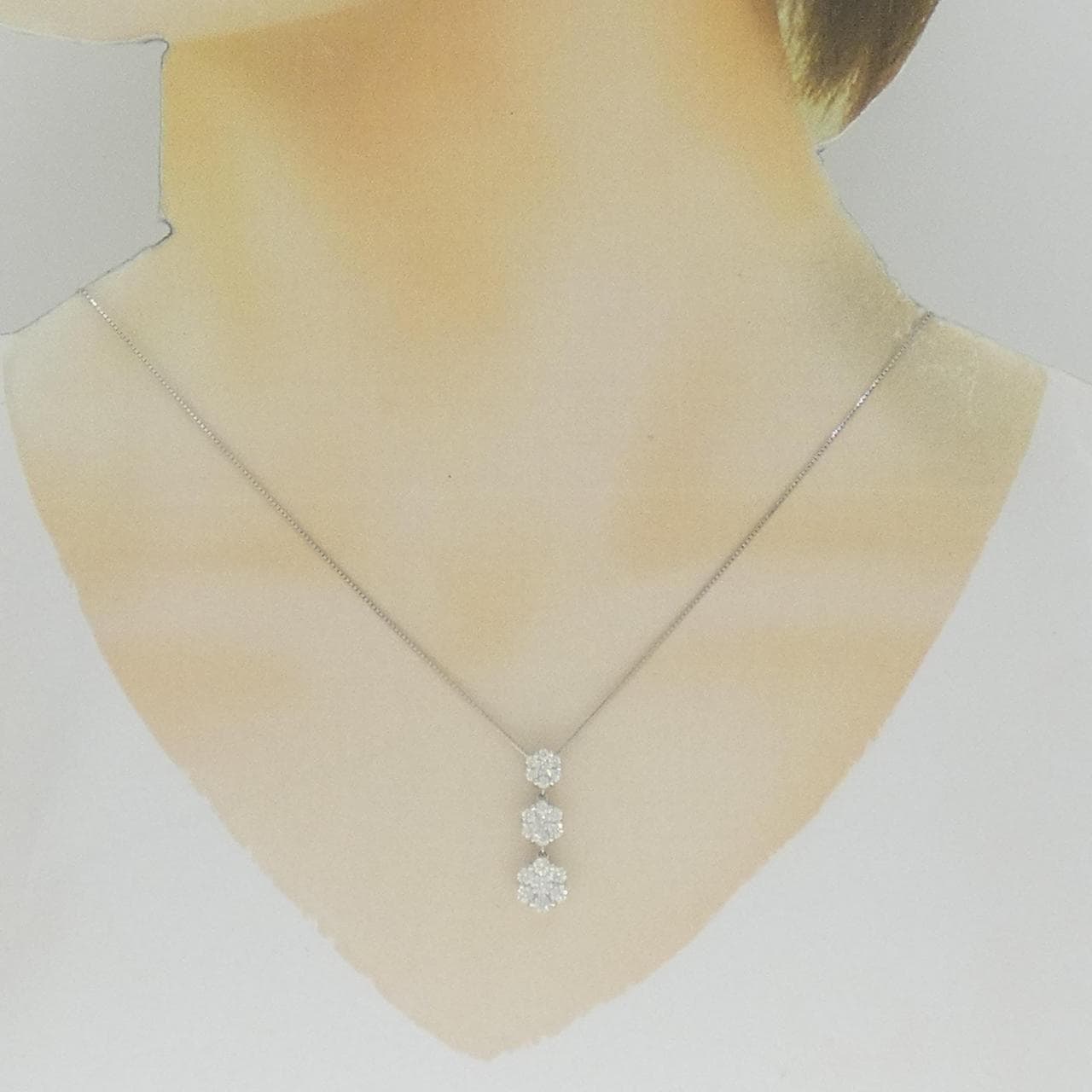 K18WG ダイヤモンド ネックレス 1.048CT