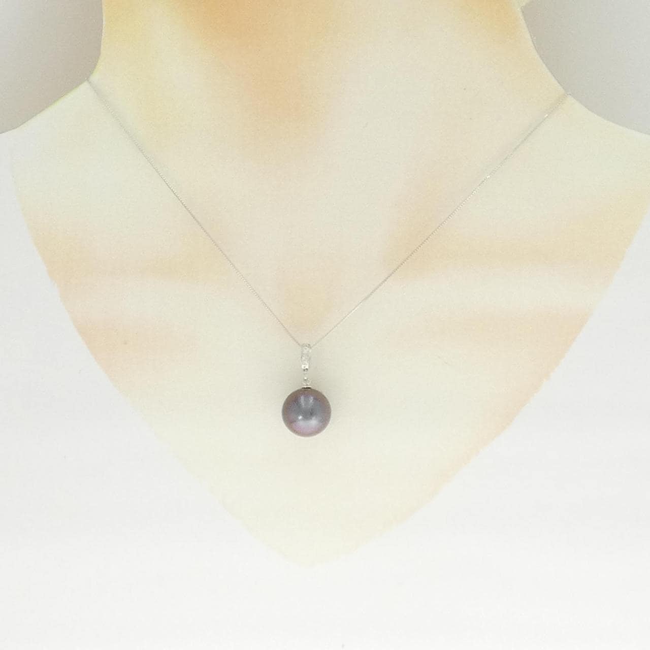 K18WG 黒蝶パール ネックレス 12.3mm