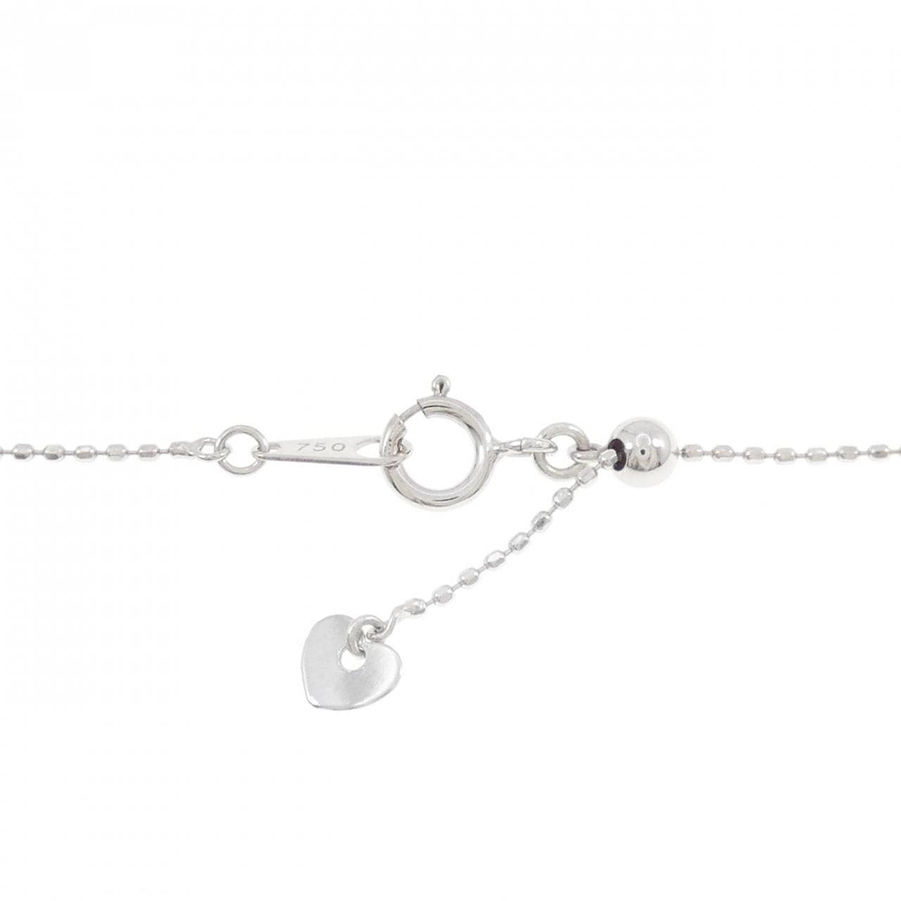 K18WG/750WG リボン ダイヤモンド ネックレス 0.27CT