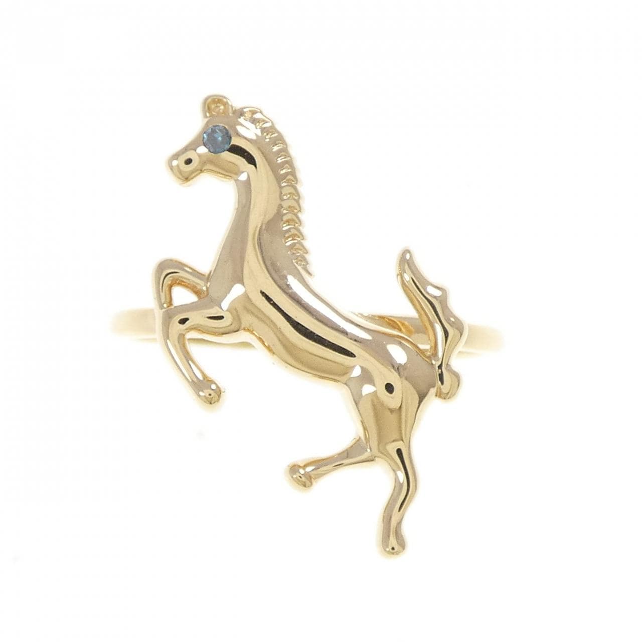 K18YG ホース ダイヤモンド リング 0.01CT