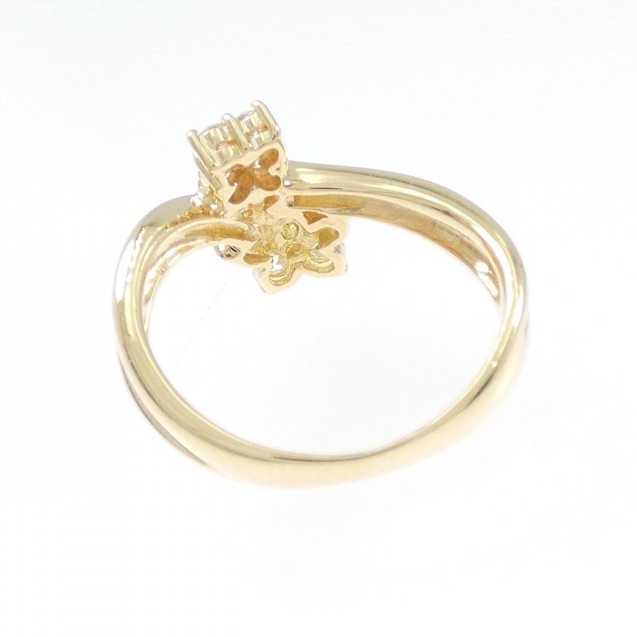 K18YG フラワー ダイヤモンド リング 0.50CT