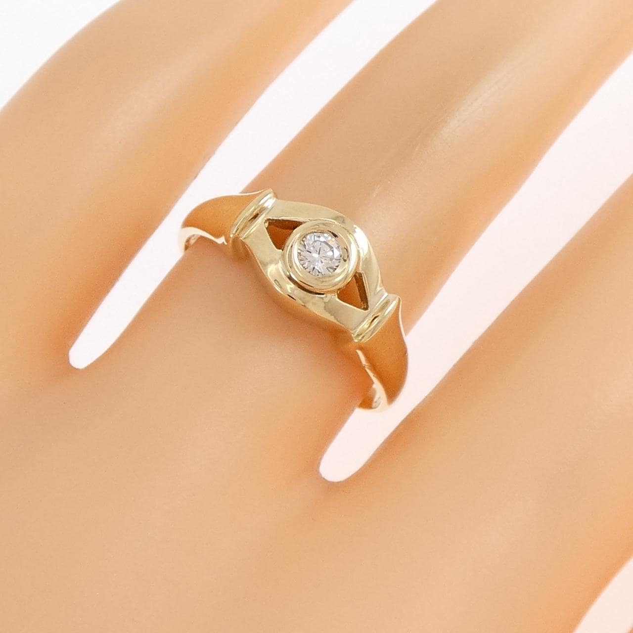 K18YG ダイヤモンド リング 0.09CT
