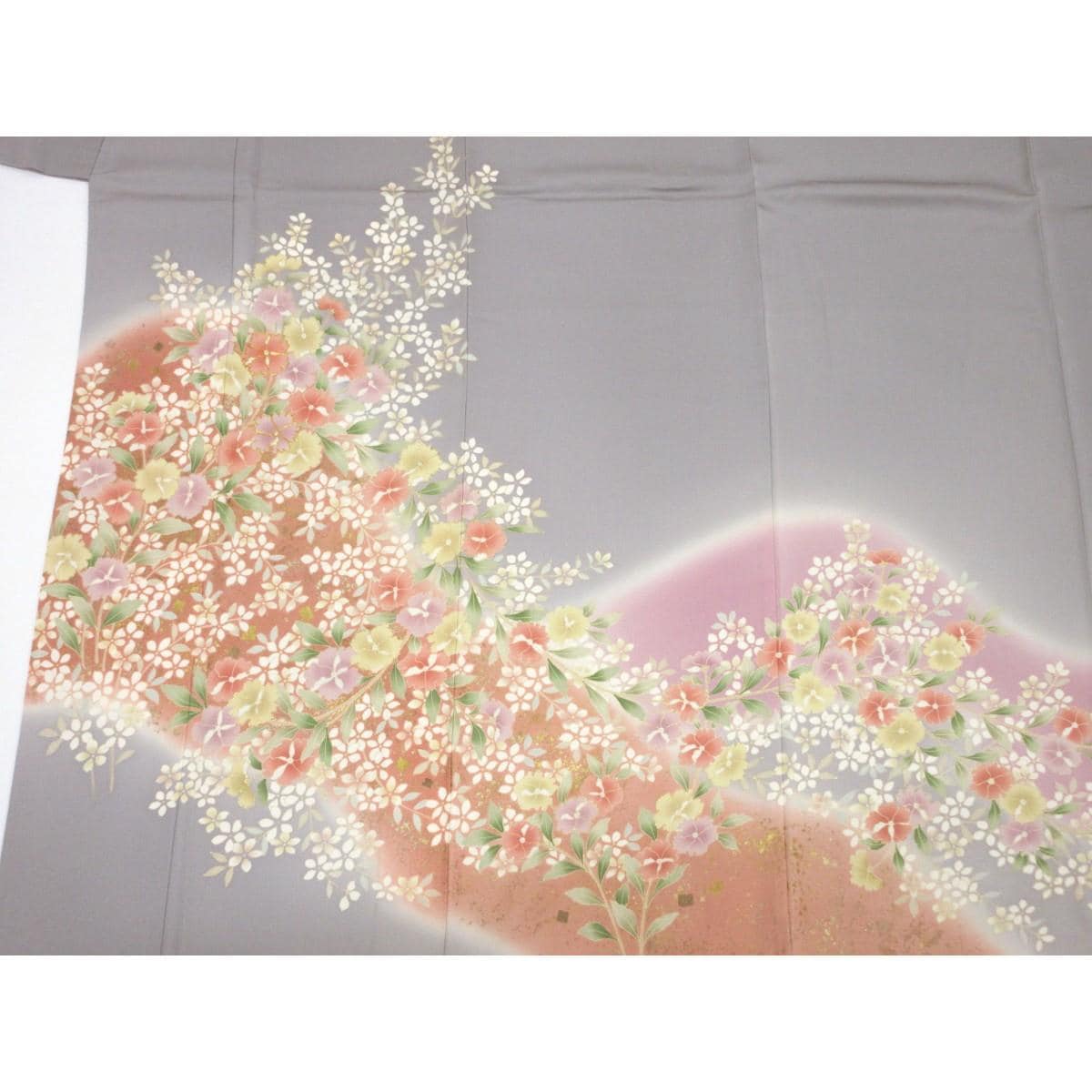 【未使用品】訪問着　友禅金彩加工　ボカシ刺繍入り