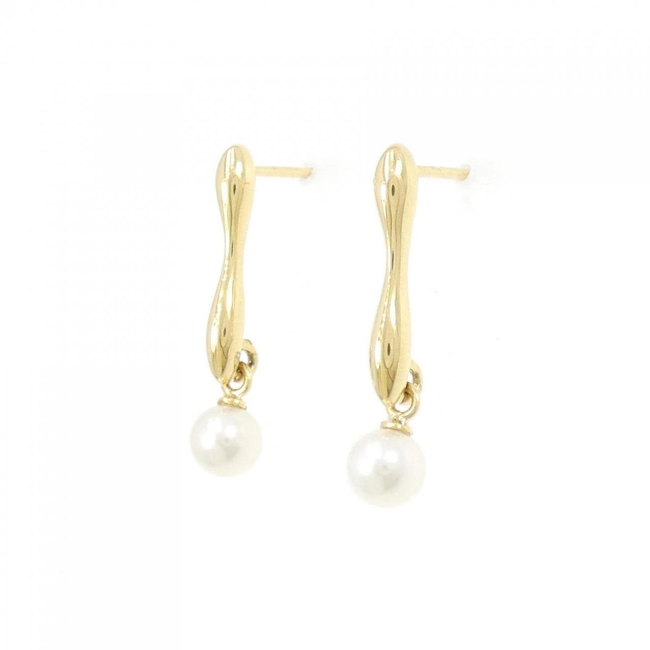 K18YG Akoya pearl earrings 4.9mm
