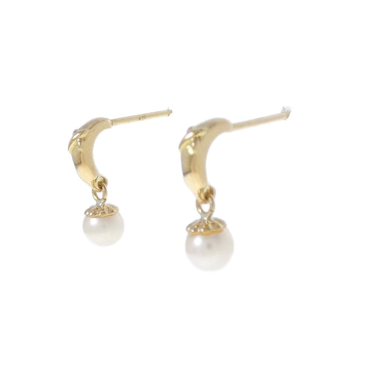 K18YG freshwater pearl earrings