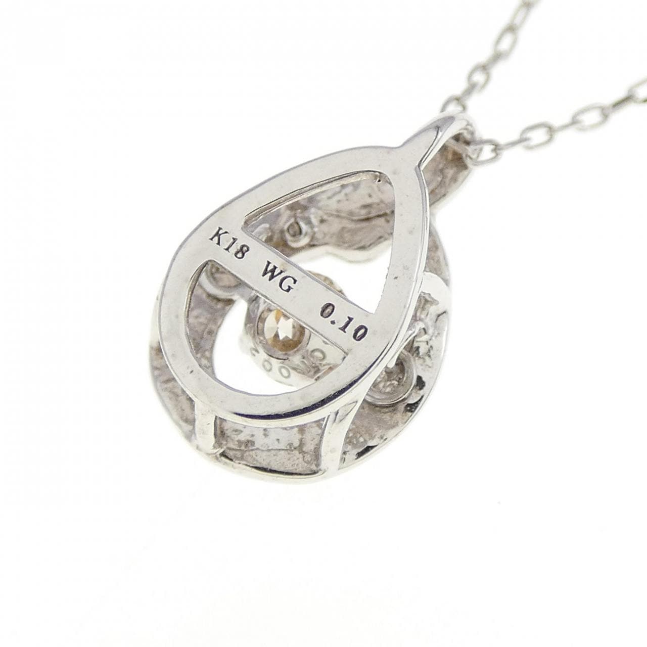 K18WG ダイヤモンド ネックレス 0.10CT